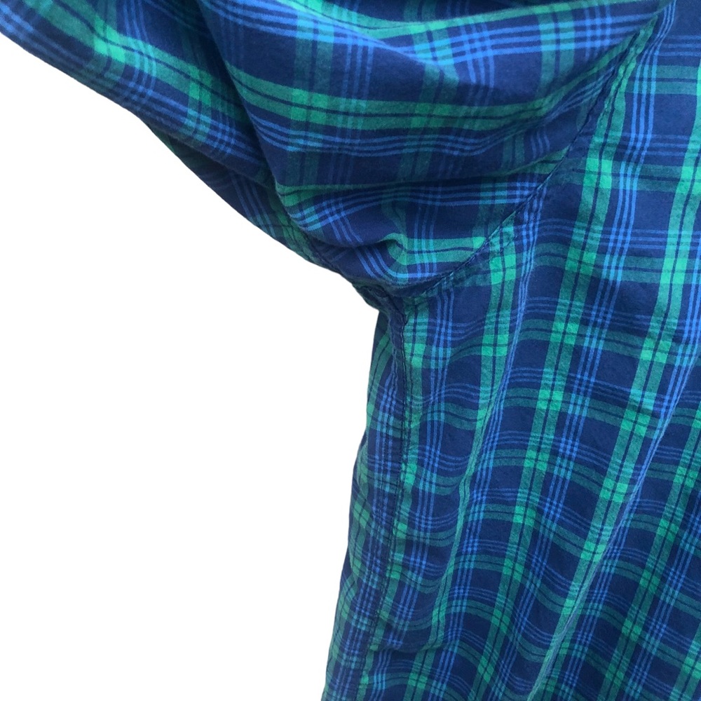 Chaps Green & Blue Plaid Button Down Oxford size 2XT - Picture 7 of 9